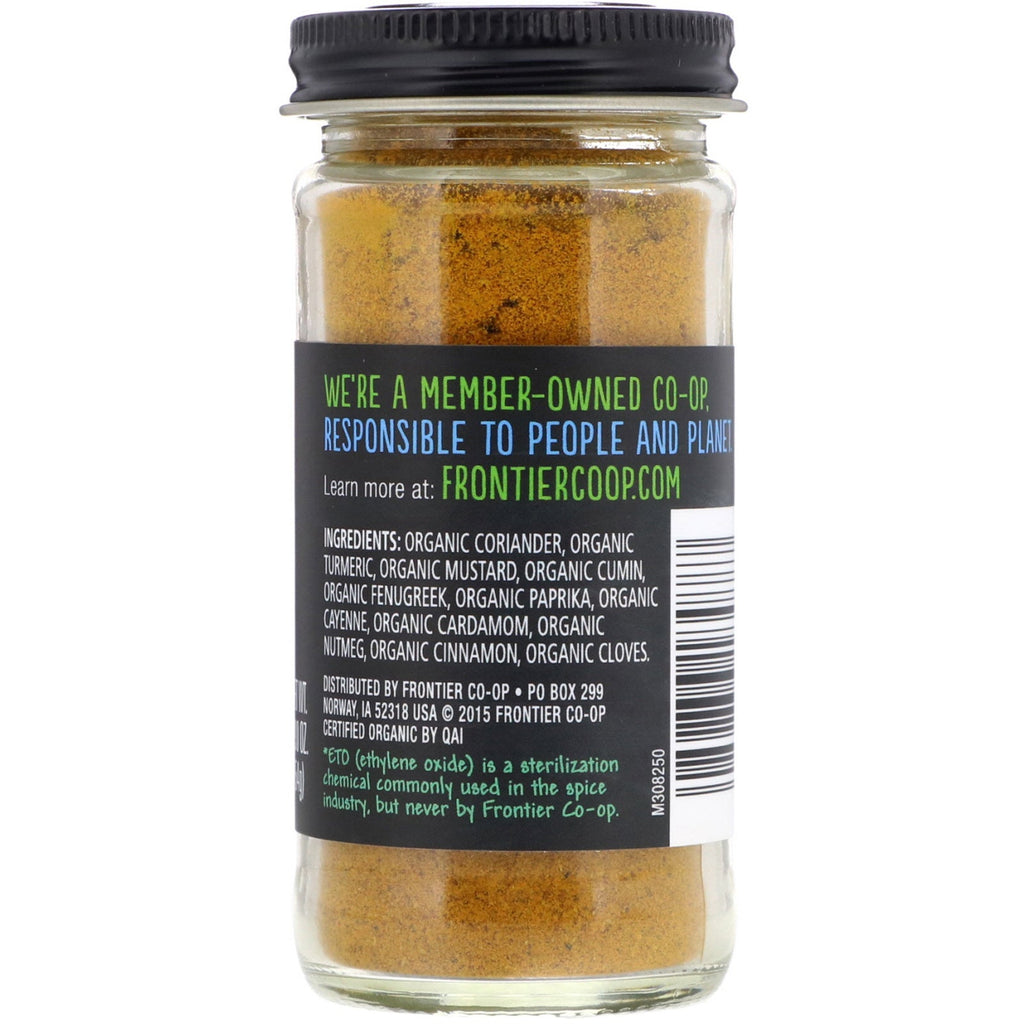 Frontier Natural Products, Curry en polvo, con cilantro, cúrcuma y mostaza, 1,90 oz (54 g)