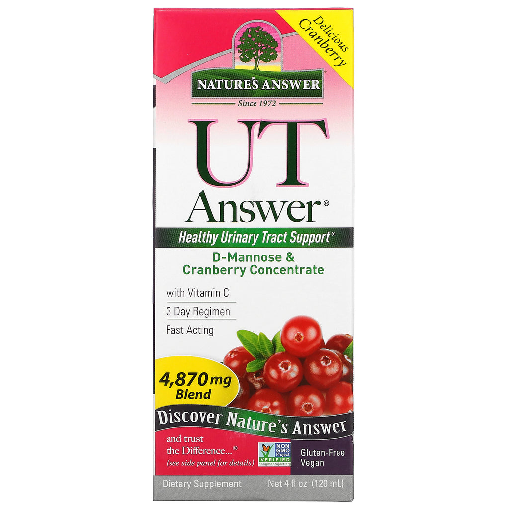 Nature's Answer, UT Answer, D-Mannose & Cranberry Concentrate, 4,870 mg, 4 fl oz (120 ml)