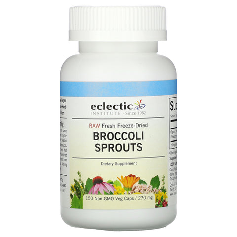 Eclectic Institute, Raw Fresh Freeze-Dried, Broccoli Sprouts, 270 mg, 150 Non-GMO Veg Caps