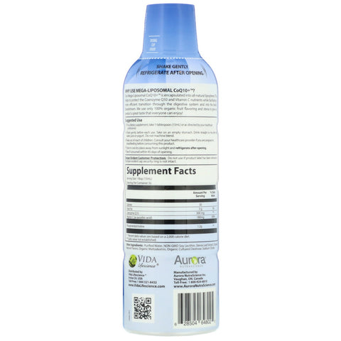 Aurora Nutrascience, Mega-Liposomal CoQ10+, frugtsmag, 300 mg, 16 fl oz (480 ml)