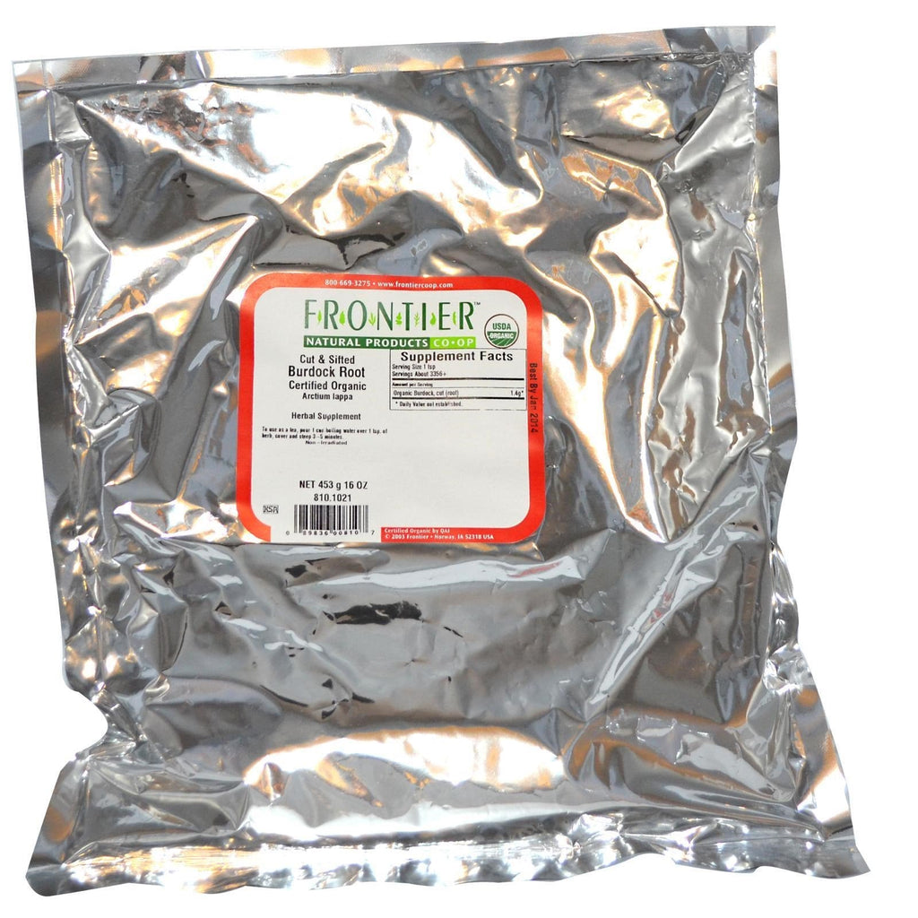 Frontier Natural Products, udskåret og sigtet burrerod, 16 oz (453 g)