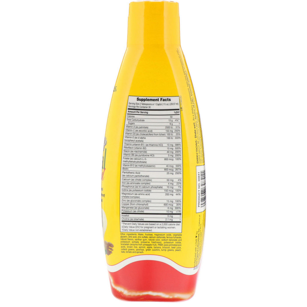 Nature's Plus, Source of Life, líquido prenatal, sabor natural a frutas tropicales, 30 fl oz (887,10 ml)