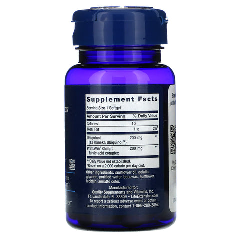 Life Extension, Super Ubiquinol CoQ10 med forbedret mitokondriel støtte, 200 mg, 30 softgels