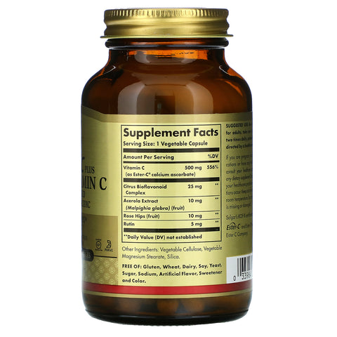 Solgar, Ester-C Plus, Vitamina C, 500 mg, 100 Cápsulas vegetales