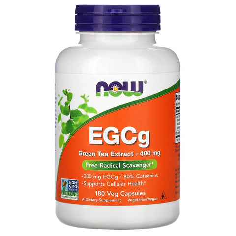 Now Foods, EGCg, Green Tea Extract, 400 mg, 180 Veg Capsules
