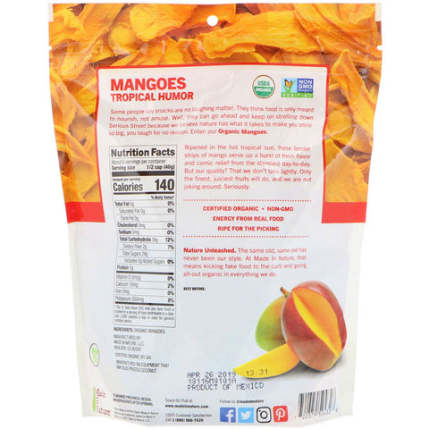 Lavet i naturen, tørret mango, søde og tangy supersnacks, 8 oz (227 g)