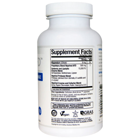 Arthur Andrew Medical, Neprinol AFD, Advanced Fibrin Defense, 500 mg, 150 kapsler