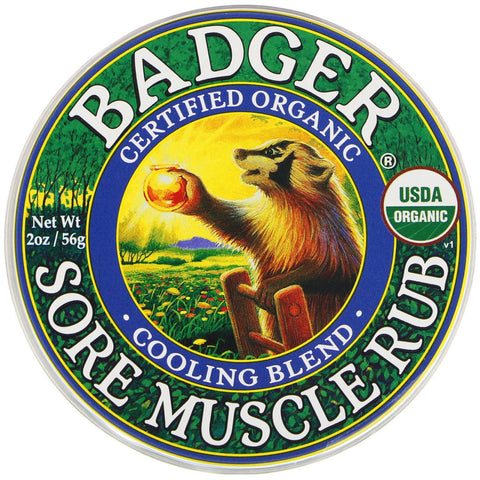 Badger Company, Organic Sore Muscle Rub, Cooling Blend, 2 oz (56 g)