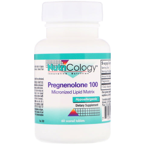 Nutricology, Pregnenolone 100, 60 Scored Tablets