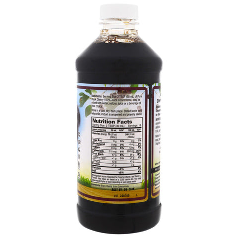 Dynamic Health Laboratories, Cereza negra pura, 100 % jugo concentrado, sin azúcar, 16 fl oz (473 ml)