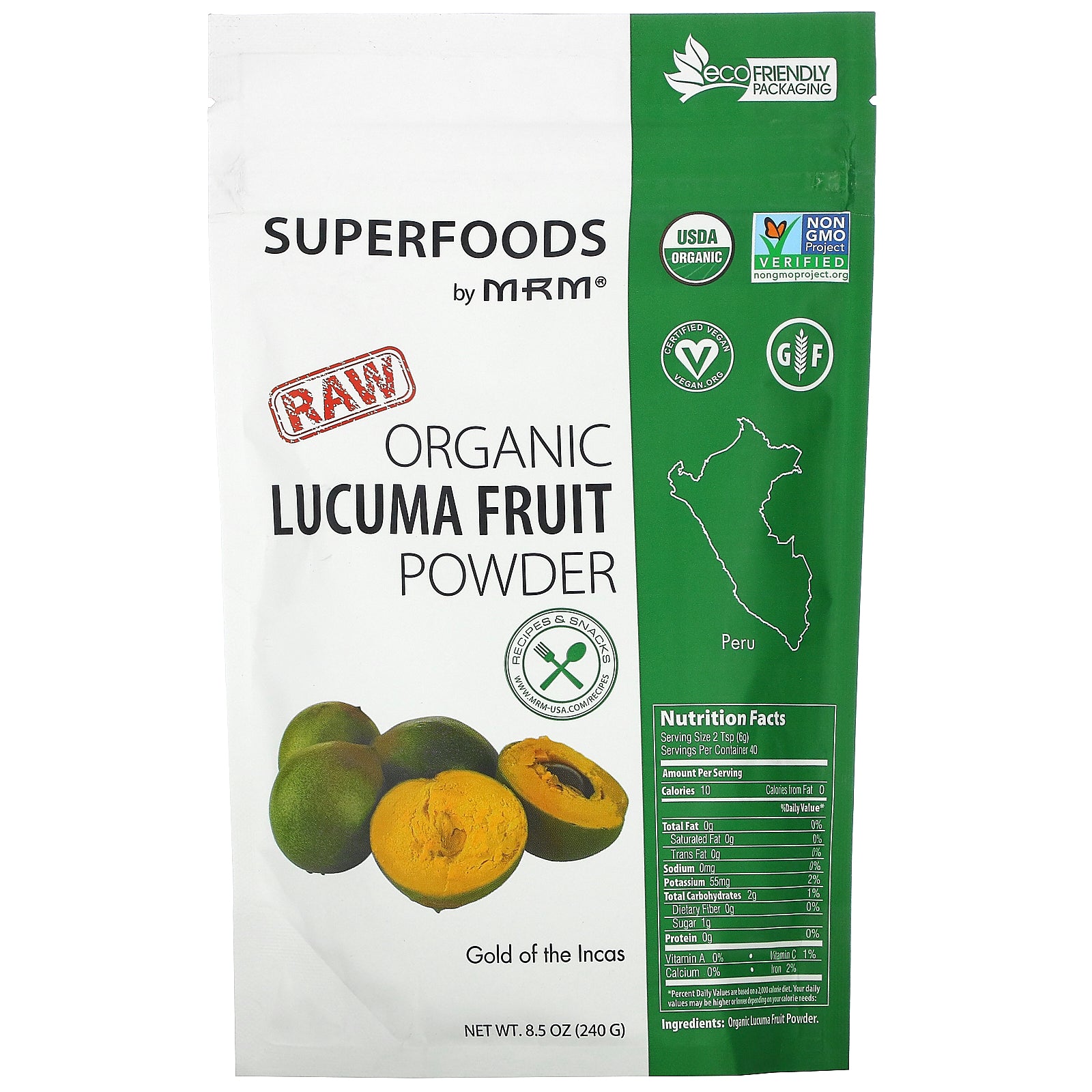 MRM, Raw Organic Lucuma Fruit Powder, 8.5 oz (240 g)