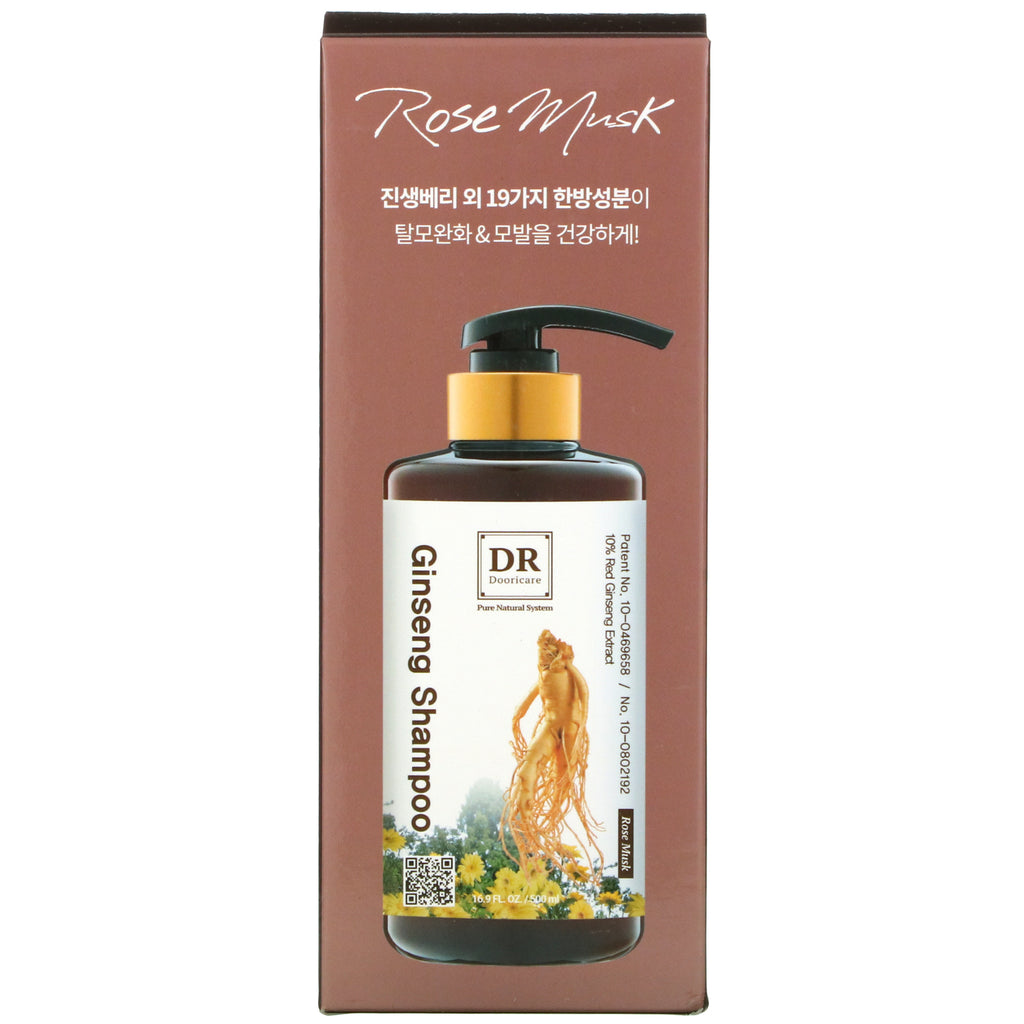 Doori Cosmetics, Daeng Gi Meo Ri, Dr. Ginseng Shampoo, Rose Musk, 16,9 fl oz (500 ml)