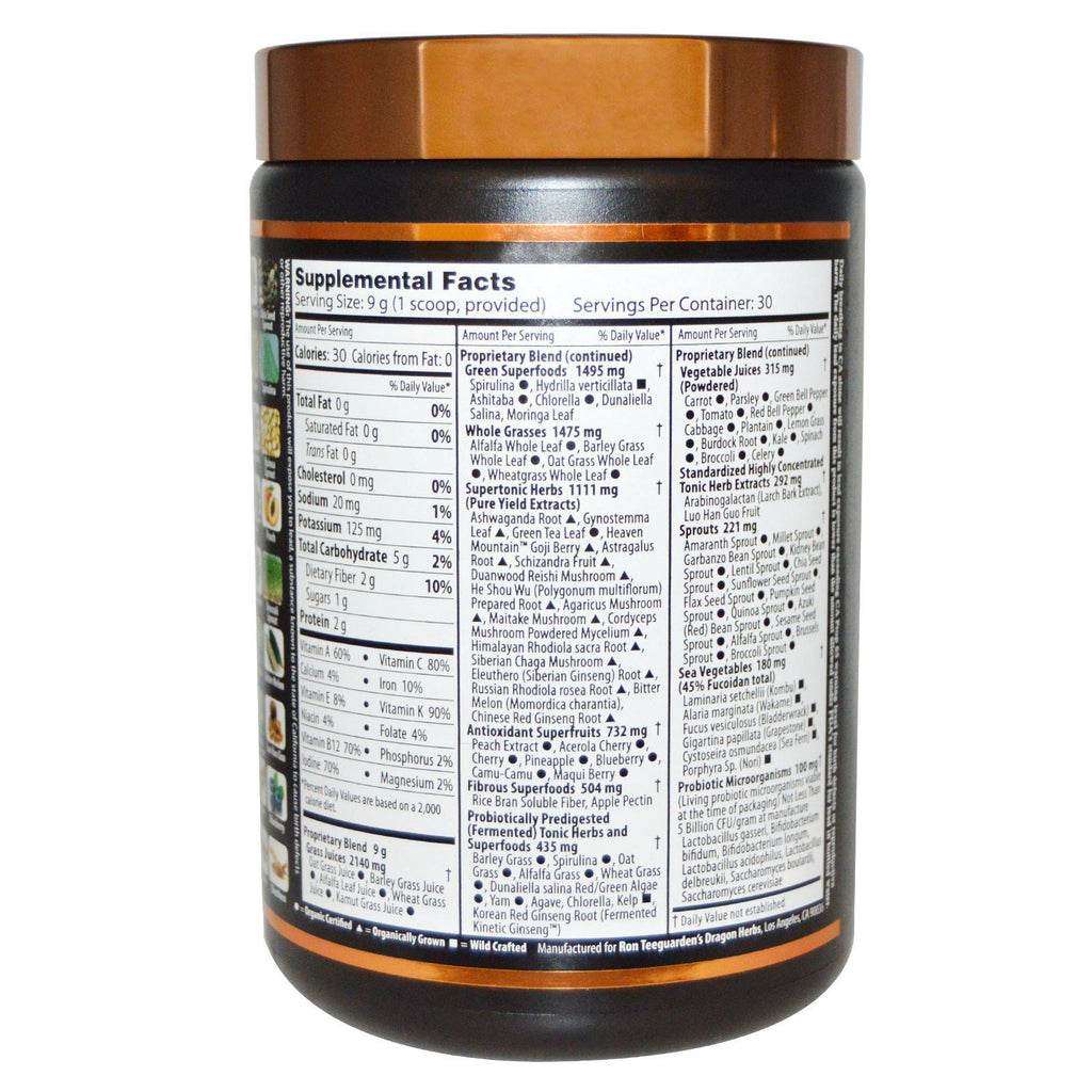 Dragon Herbs, Tonic Alchemy, mezcla definitiva de superalimentos, 9,5 oz (270 g)