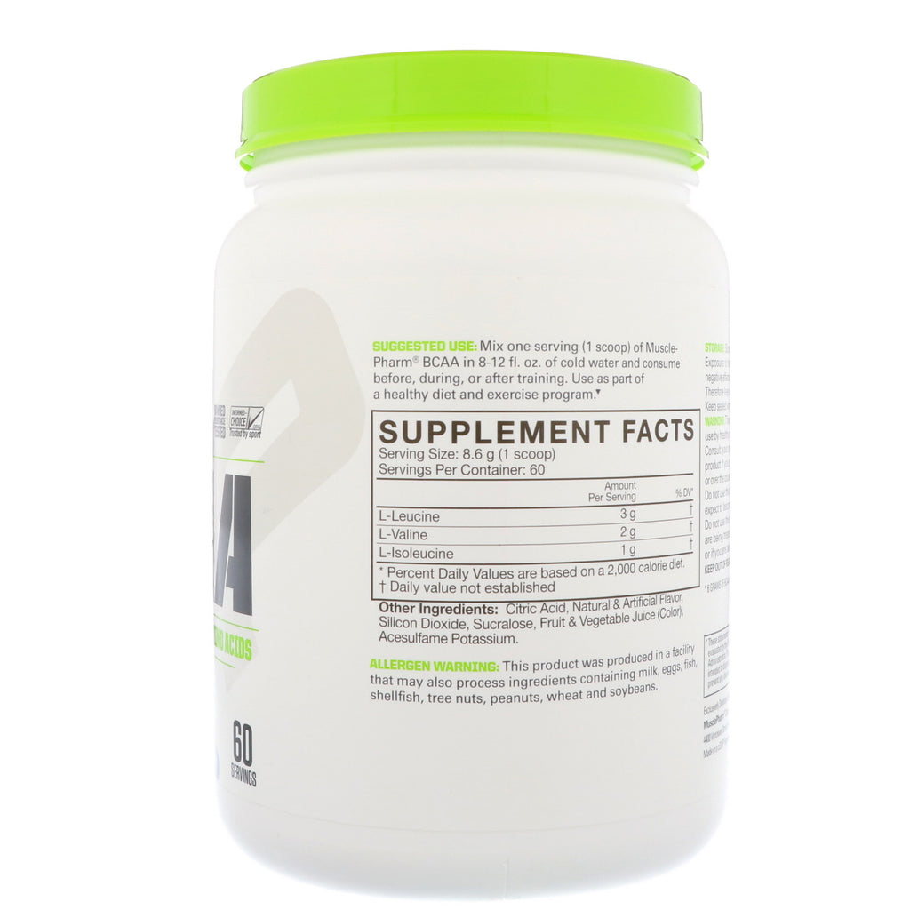MusclePharm, Essentials, BCAA, ponche de frutas, 516 g (1,14 lb)