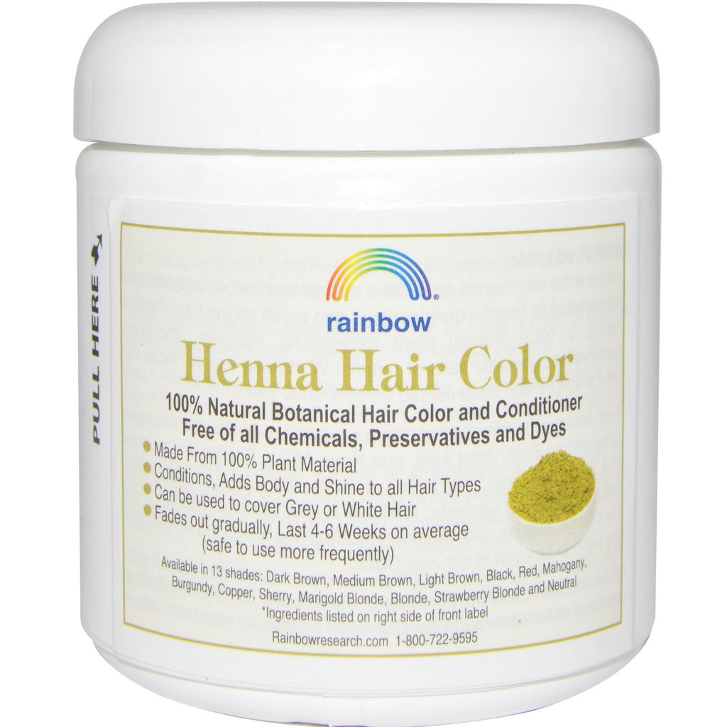 Rainbow Research, Henna, tinte y acondicionador para el cabello, rojo, 4 oz (113 g)