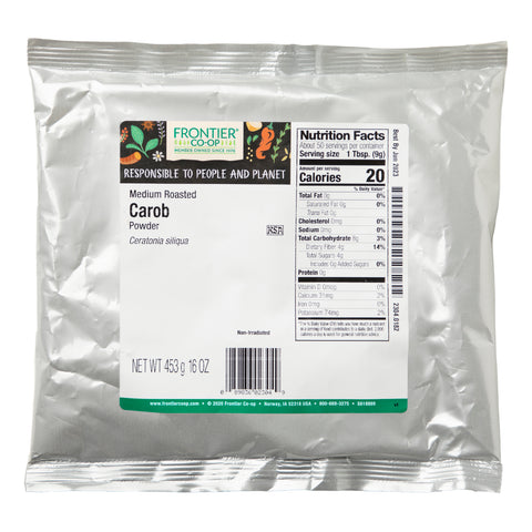 Frontier Natural Products, Algarroba en polvo tostada media, 16 oz (453 g)