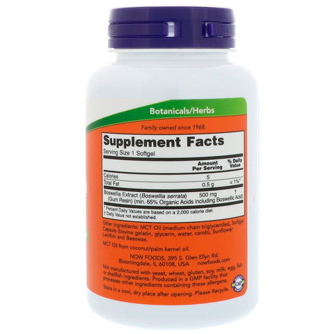 Now Foods, Boswellia Extract, 500 mg, 90 Softgels