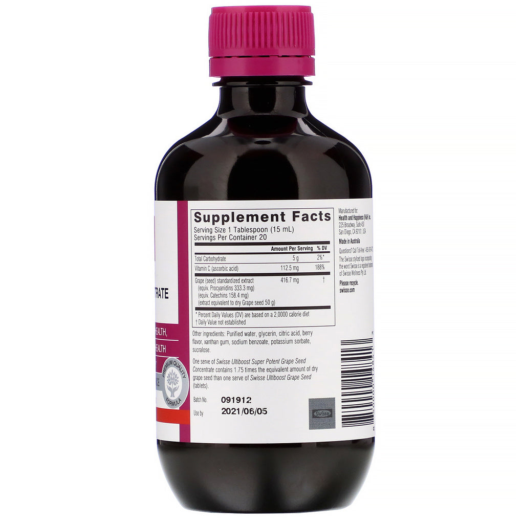 Swisse, Ultiboost, superpotent druekernekoncentrat, 50.000 mg, 10,1 fl oz (300 ml)