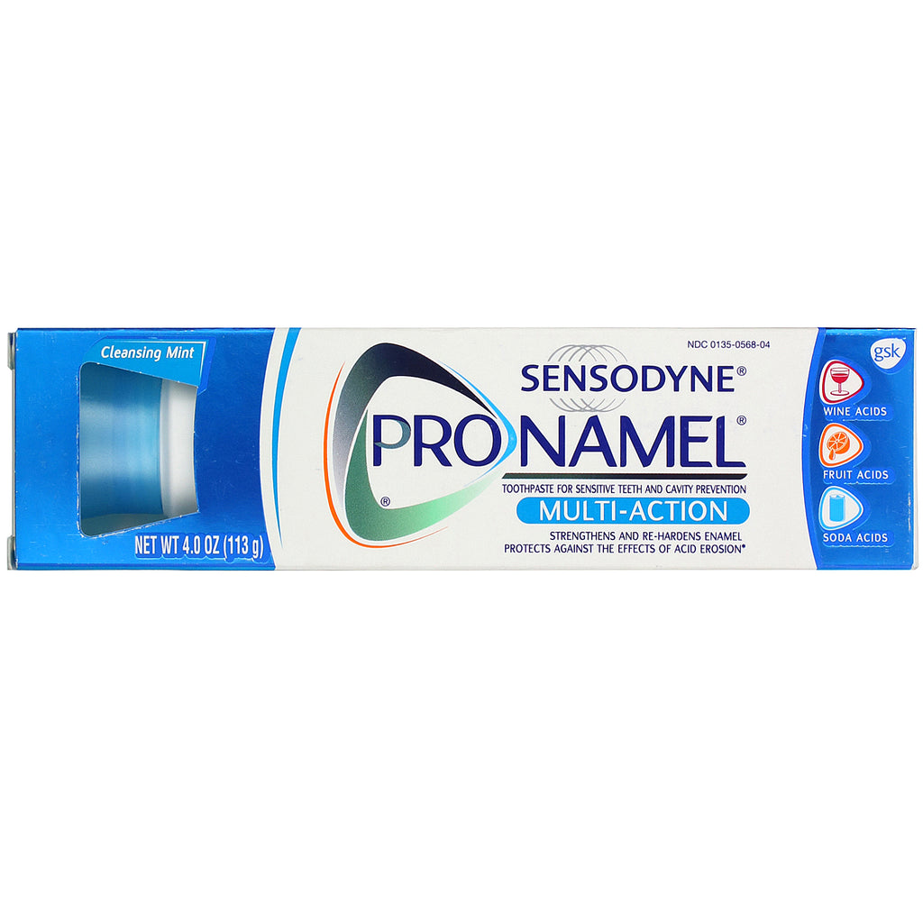 Sensodyne, ProNamel, pasta dental multiacción, menta limpiadora, 4,0 oz (113 g)