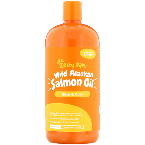 Zesty Paws, Wild Alaskan Salmon Oil for Dogs & Cats, Skin & Coat, All Ages, 32 fl oz (946 ml)