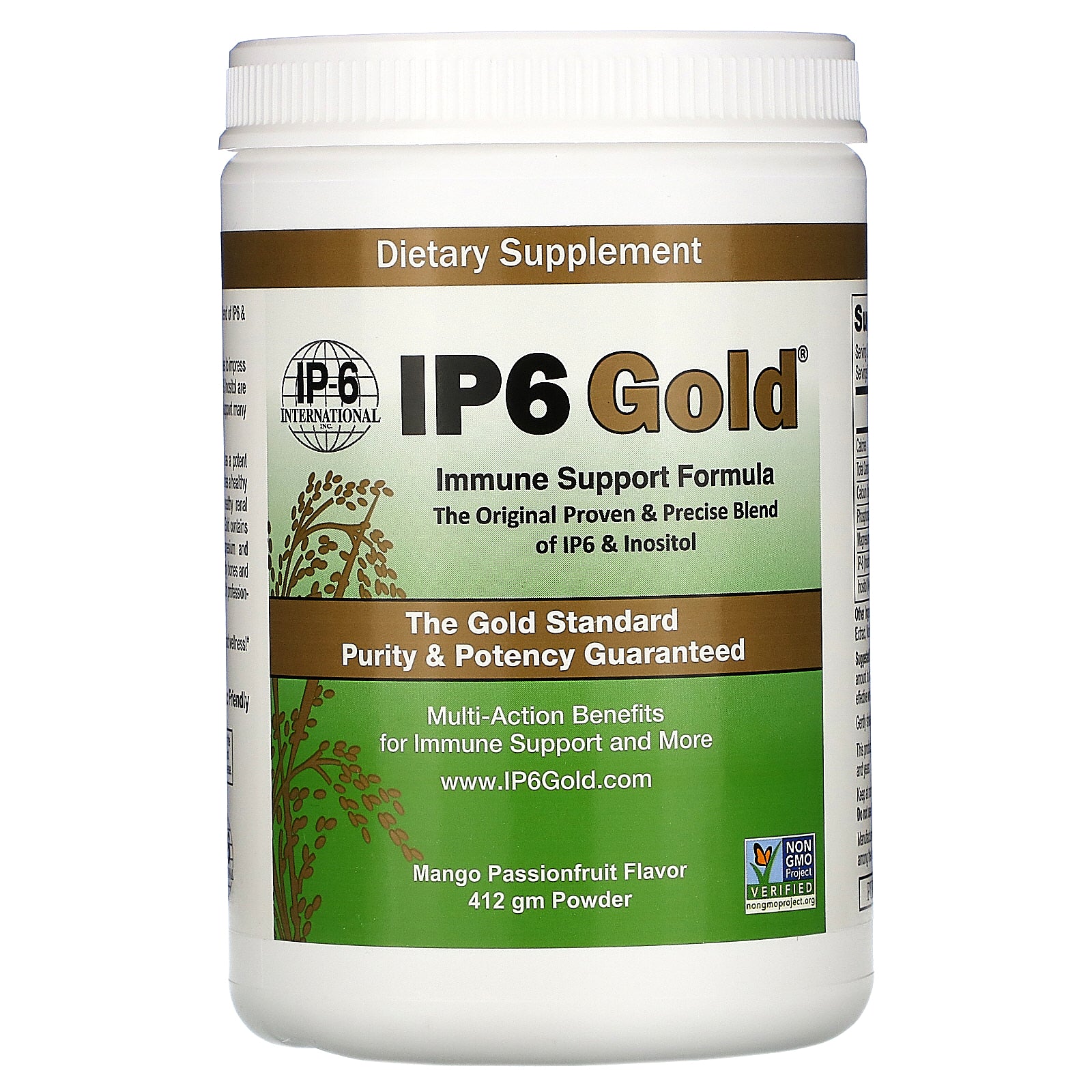 IP-6 International, IP6 Gold, Immune Support Formula Powder, Mango Passionfruit Flavor, 412 gm