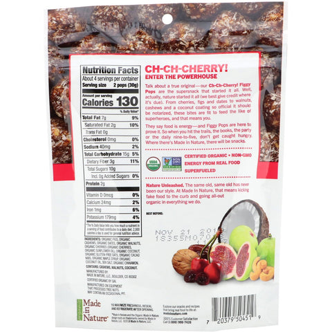 Made in Nature, Figgy Pops, Supersnacks Ch-Ch-Chery, 4,2 oz (119 g)