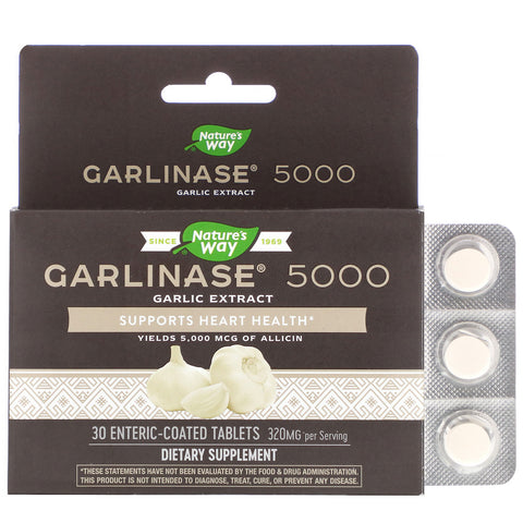 Nature's Way, Garlinase 5000, 320 mg, 30 Enteric-Coated Tablets