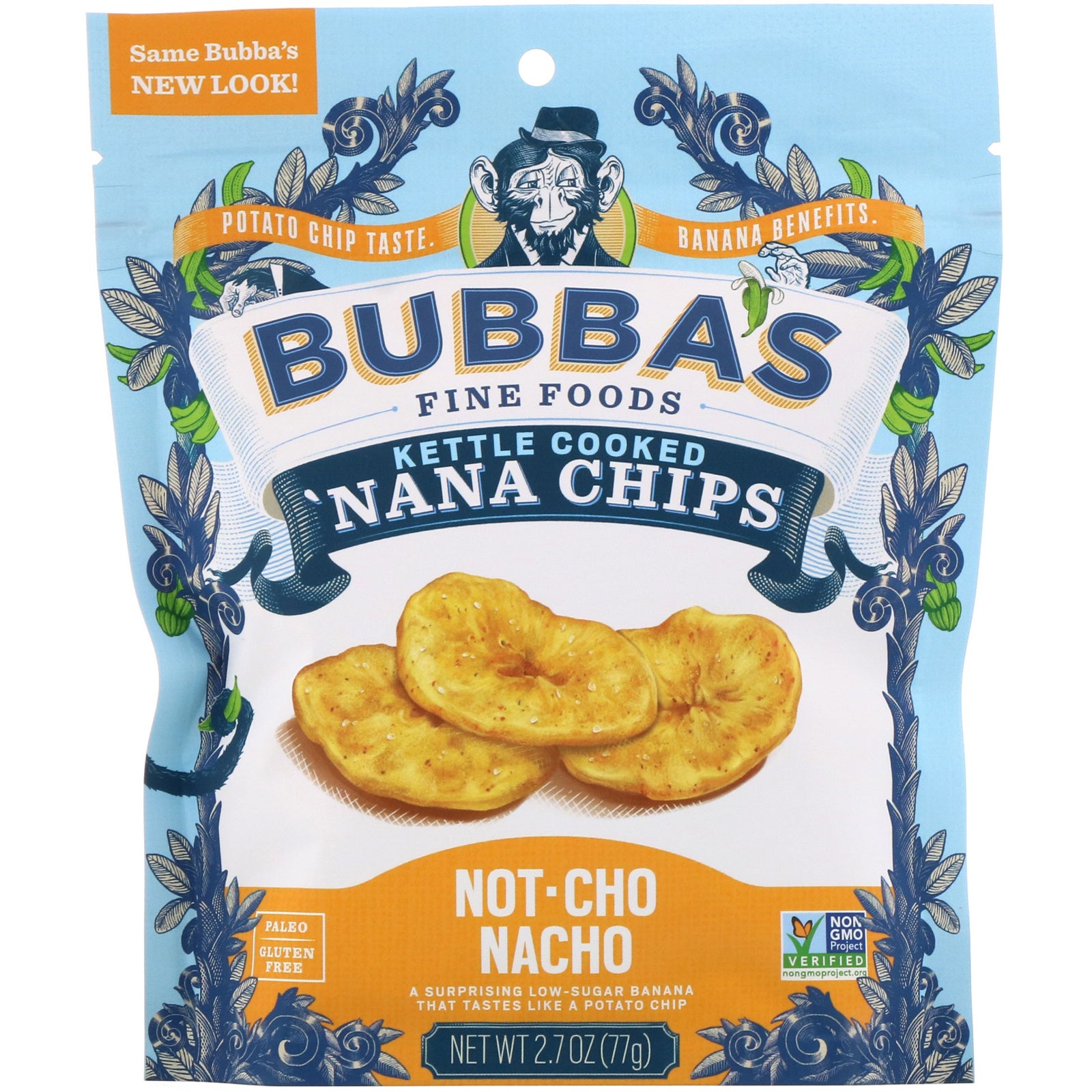 Bubba's Fine Foods, 'Nana Chips, Not-Cho Nacho, 2.7 oz (77 g)