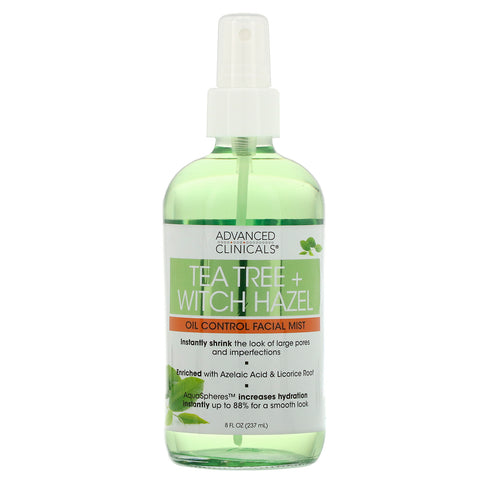 Advanced Clinicals, Tea Tree + Witch Hazel, Oil Control Facial Mist, 8 fl oz (237 ml)