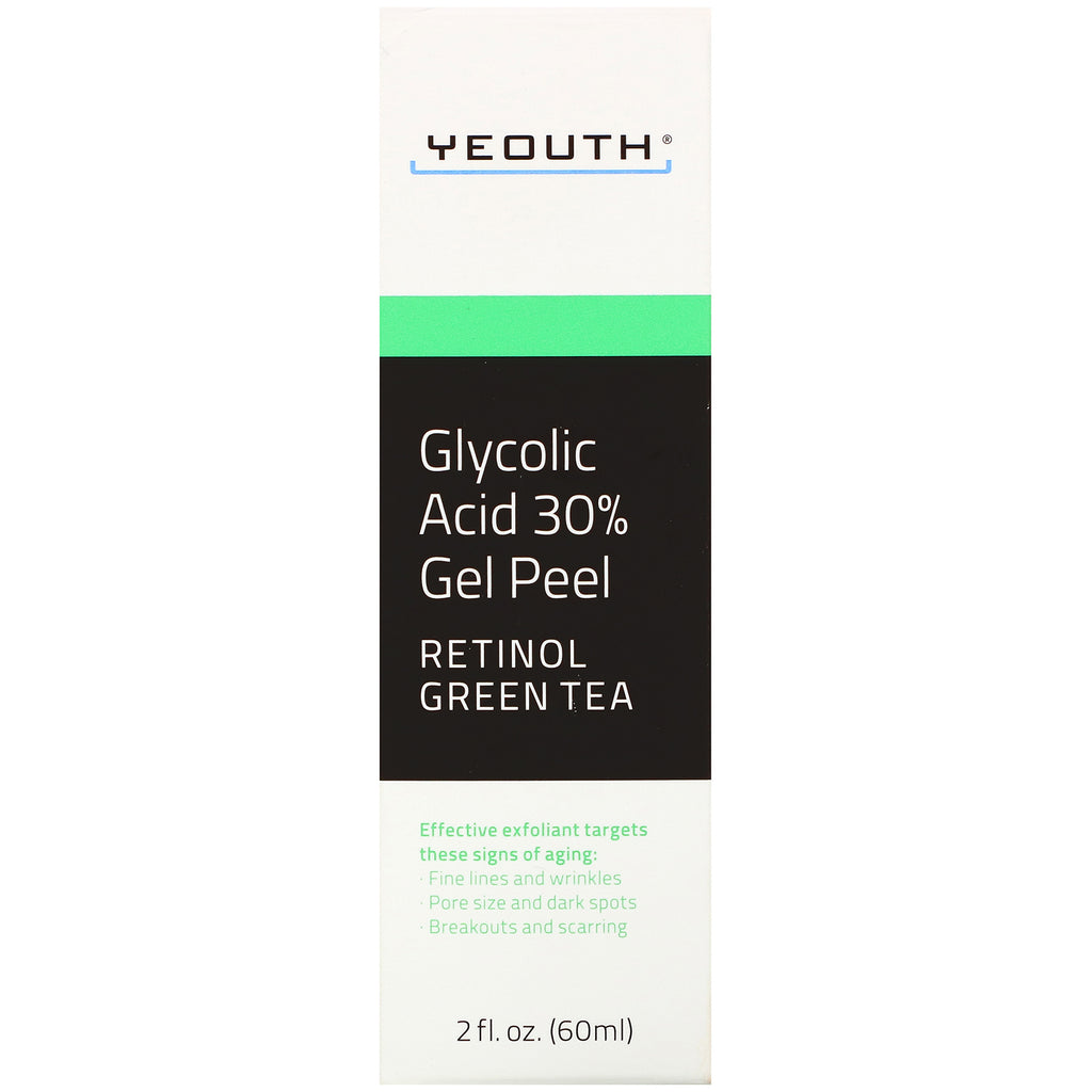 Yeouth, Exfoliante en gel con ácido glicólico al 30 %, 2 fl oz (60 ml)