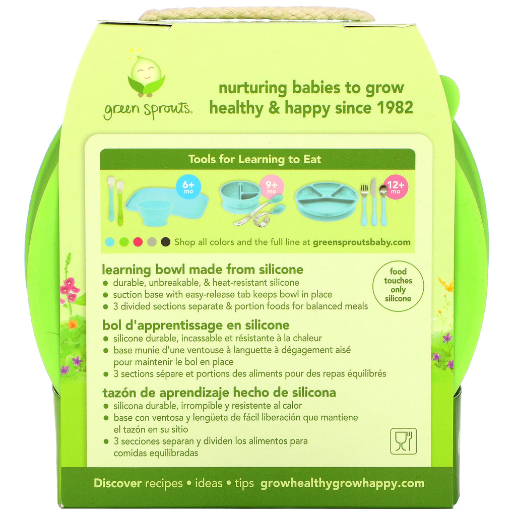 Green Sprouts, Tazón de aprendizaje, 9+ meses, Verde, 1 tazón