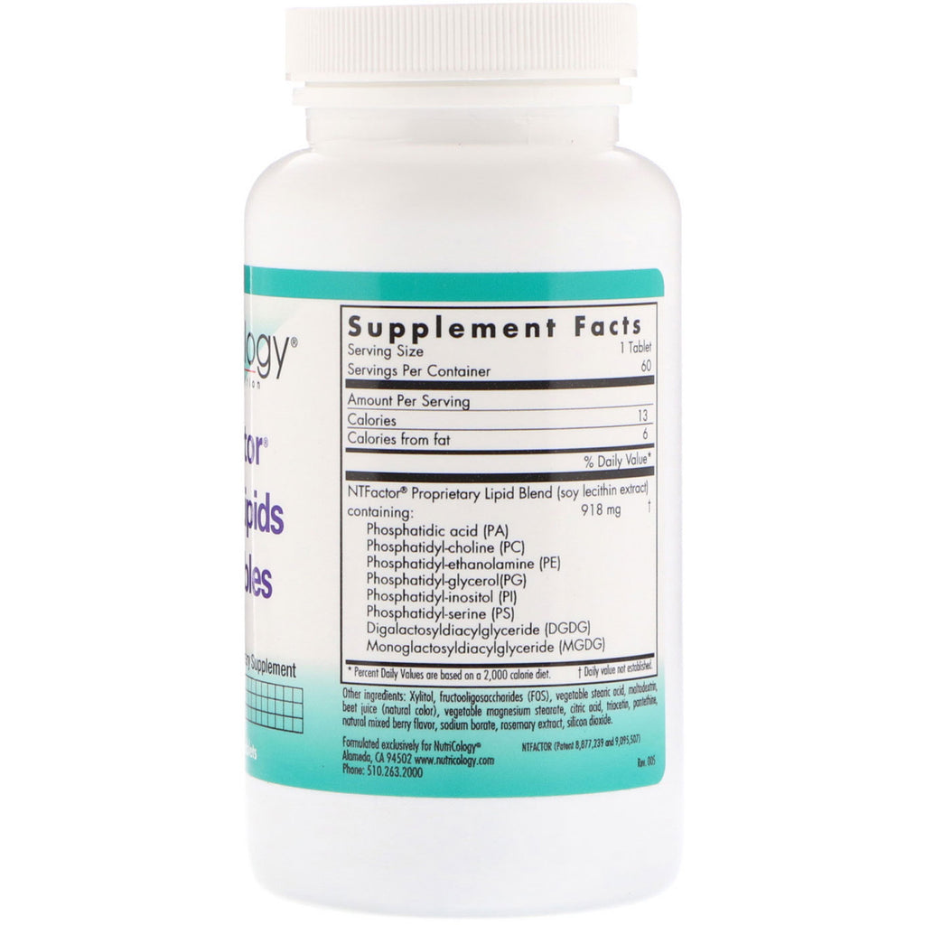 Nutricology, NTFactor EnergyLipids Tyggetabletter, 60 tyggetabletter