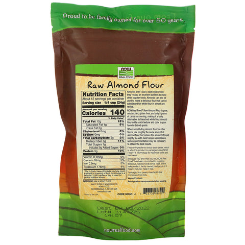 Now Foods, Real Food, Raw Almond Flour, 10 oz (284 g)