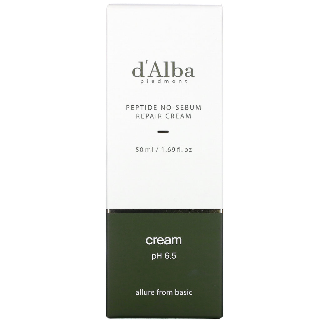 d'Alba, Peptide No-Sebum, Repair Cream, 1,69 fl oz (50 ml)