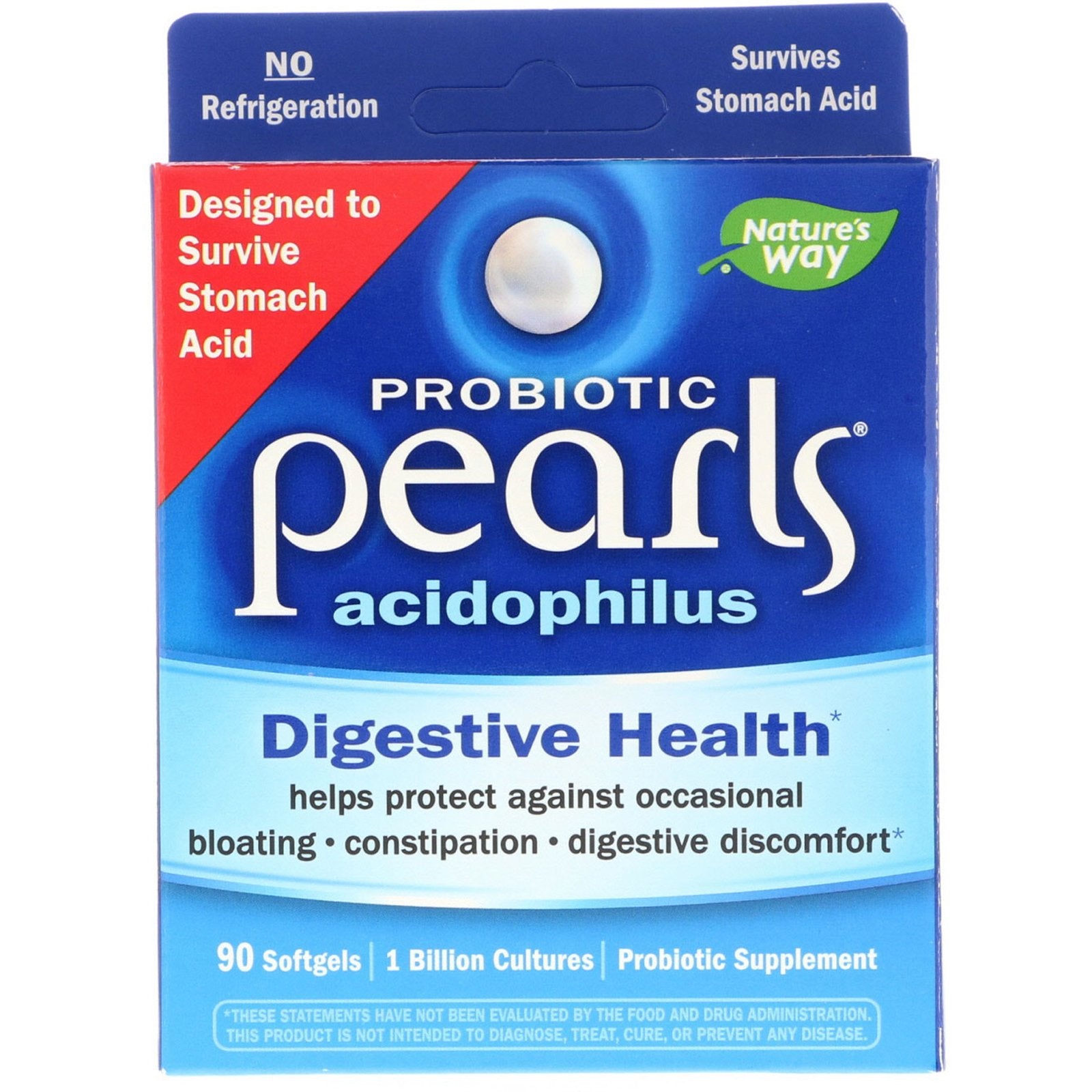 Nature's Way, Probiotic Pearls Acidophilus, 90 Softgels
