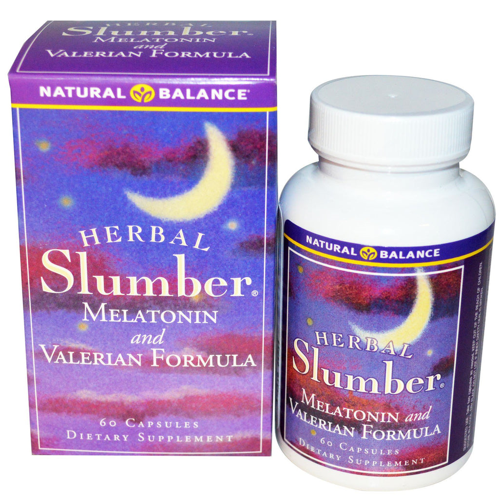 Natural Balance, Herbal Slumber, Melatonin and Valerian Formula, 60 Capsules