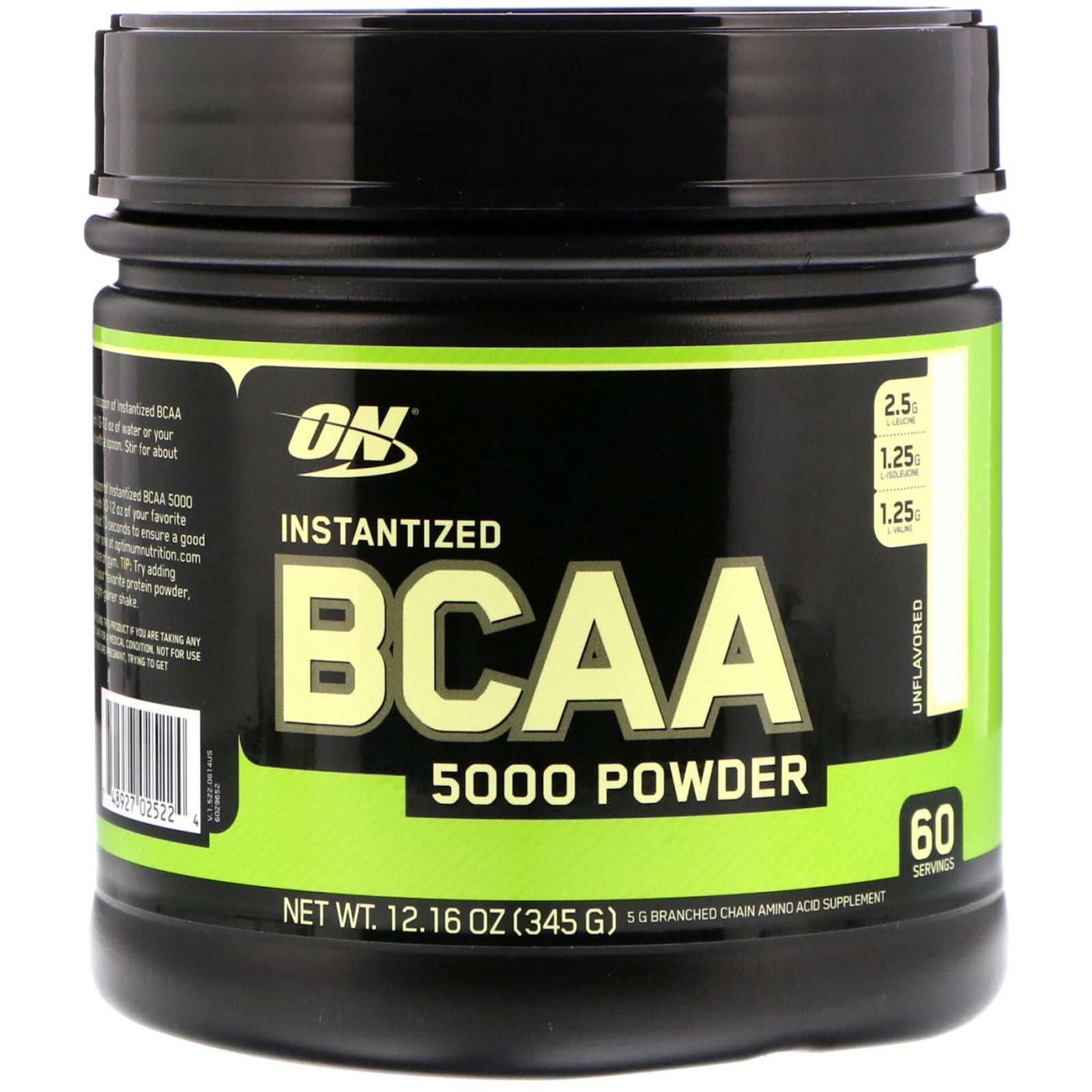 Optimum Nutrition, Instantized BCAA 5000 Powder, Unflavored, 12.16 oz (345 g)