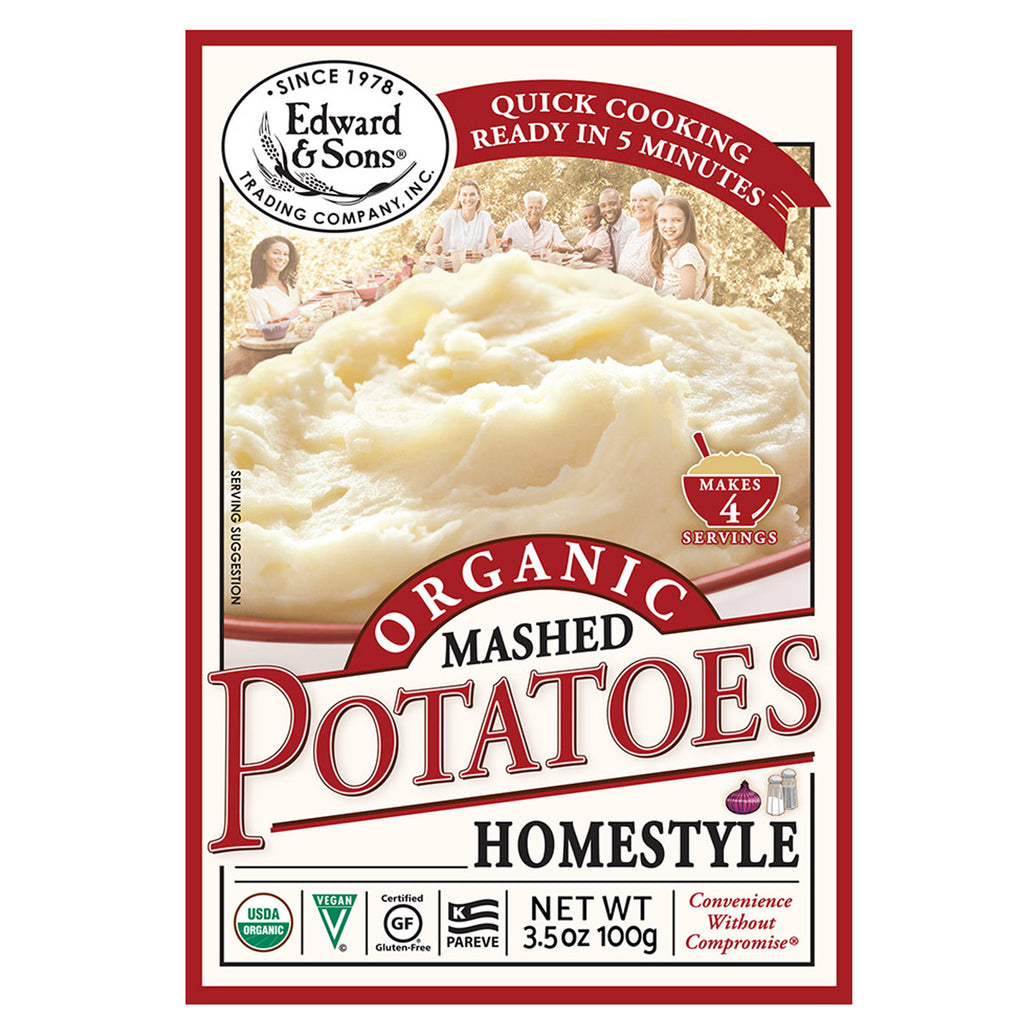 Edward & Sons, Organic Mashed Potatoes, Home Style, 3.5 oz (100 g)