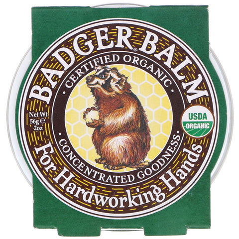 Badger Company, Bálsamo de tejón para manos trabajadoras, 2 oz (56 g)