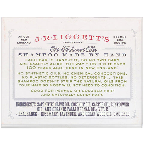 JR Liggett's, gammeldags shampoobar, urteformel, 3,5 oz (99 g)