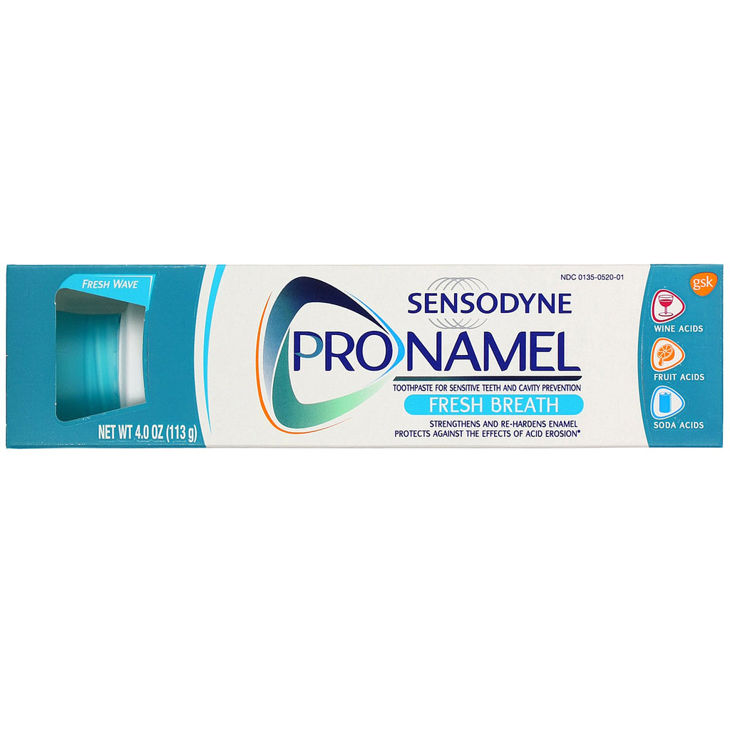 Sensodyne, ProNamel, Fresh Breath tandpasta, Fresh Wave, 4,0 oz (113 g)