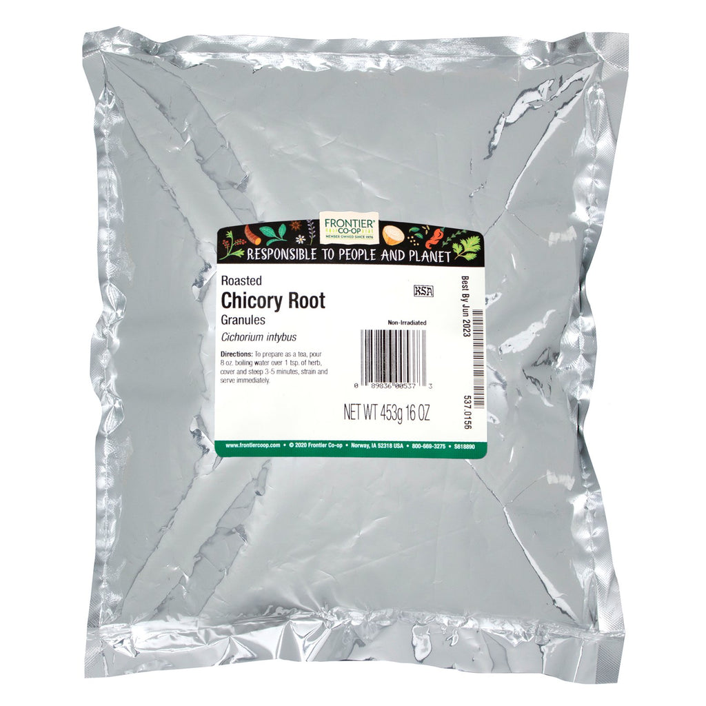 Frontier Natural Products, Raíz de achicoria tostada, gránulos, 16 oz (453 g)