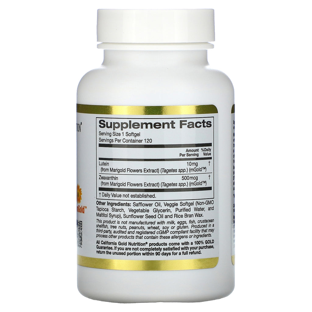 California Gold Nutrition, Lutein med Zeaxanthin, 10 mg, 120 Veggie Softgels