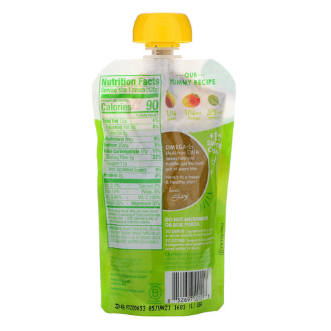 Happy Family s, HappyTot, SuperFoods,  Pears, Mangos & Spinach + Super Chia, 4.22 oz (120 g)