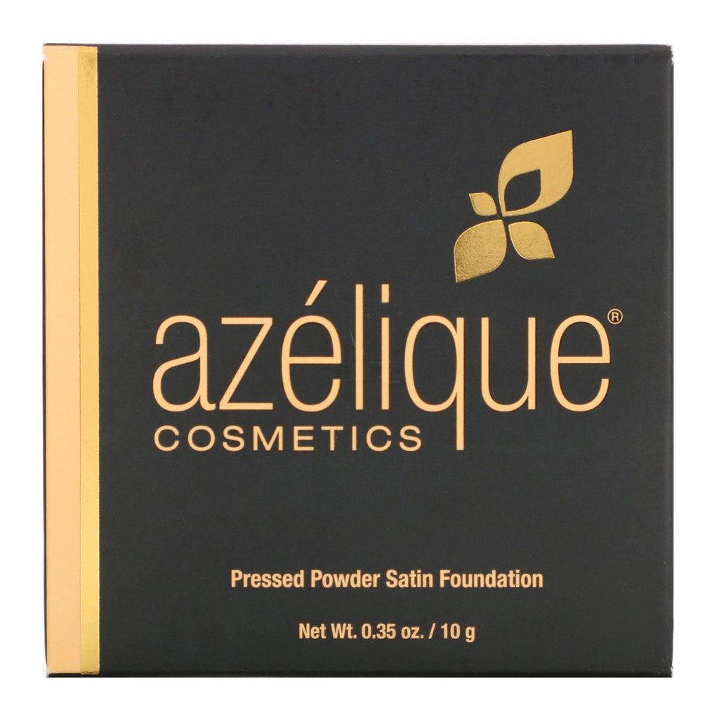 Azelique, Pressed Powder Satin Foundation, Tan-Deep, Cruelty-Free, Certified Vegan, 0,35 oz (10 g)