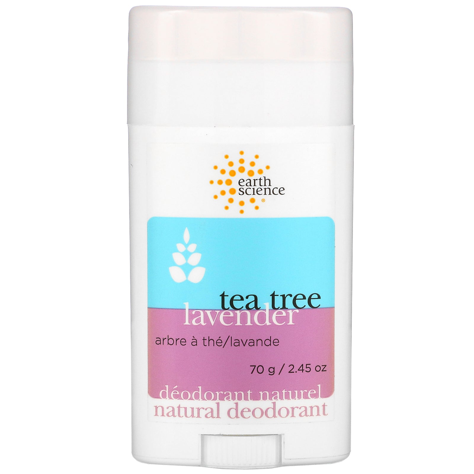 Earth Science, Natural Deodorant, Tea Tree, Lavender, 2.45 oz (70 g)
