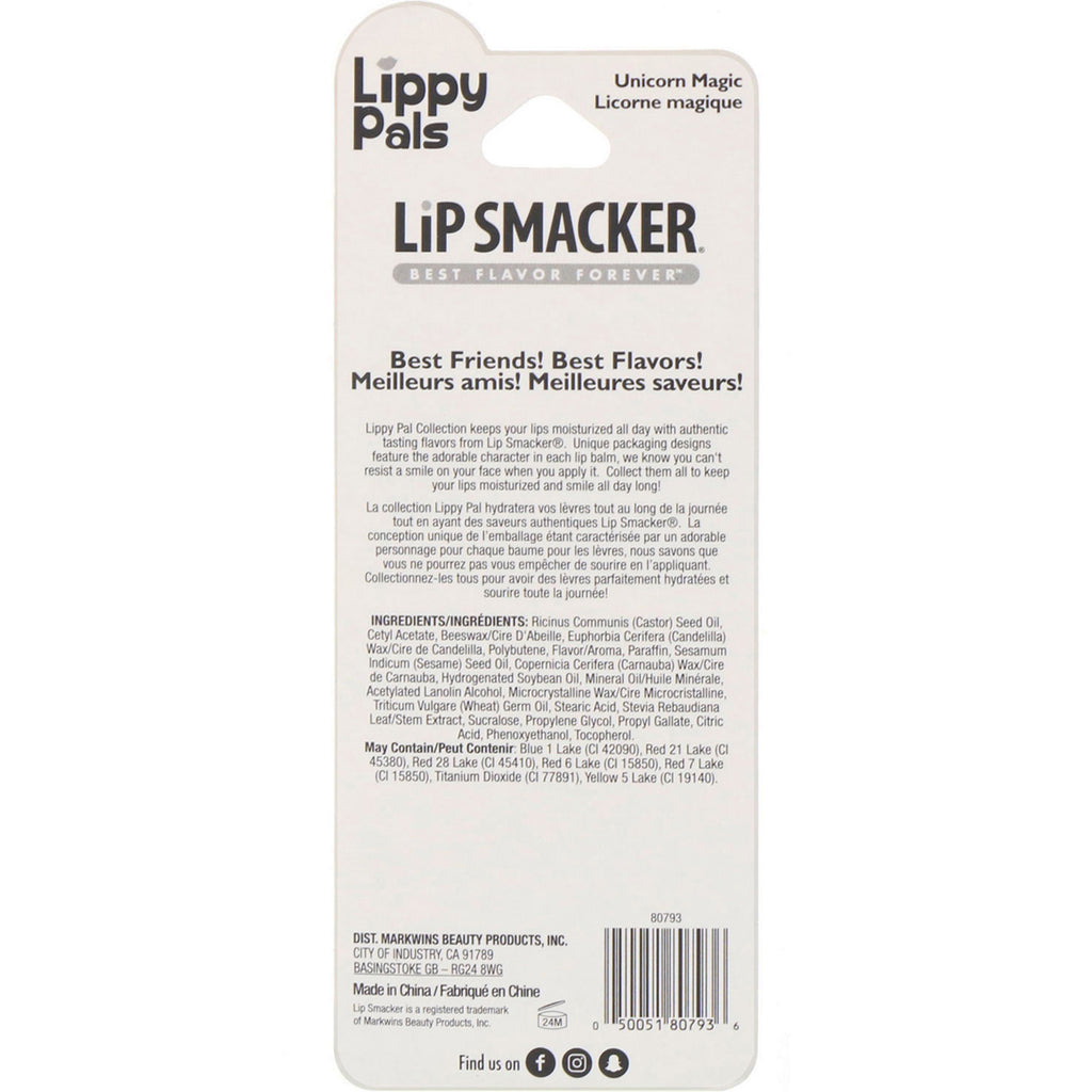 Lip Smacker, Bálsamo labial Lippy Pals, Unicornio, Unicornio mágico, 4 g (0,14 oz)