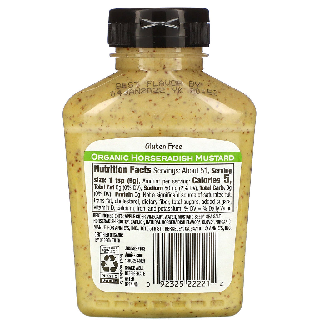 Annie's Naturals, , Horseradish Mustard, 9 oz (255 g)