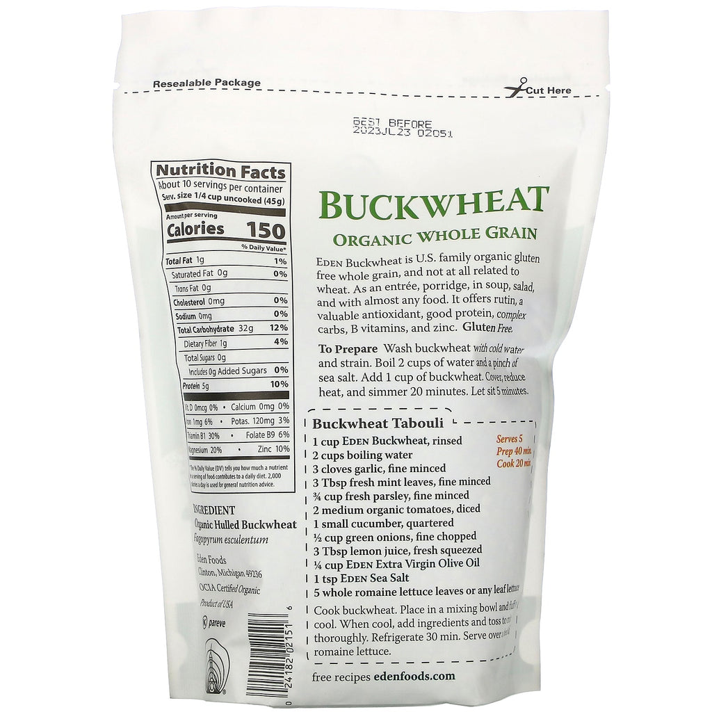 Eden Foods, Buckwheat,  Whole Grain, 16 oz (454 g)