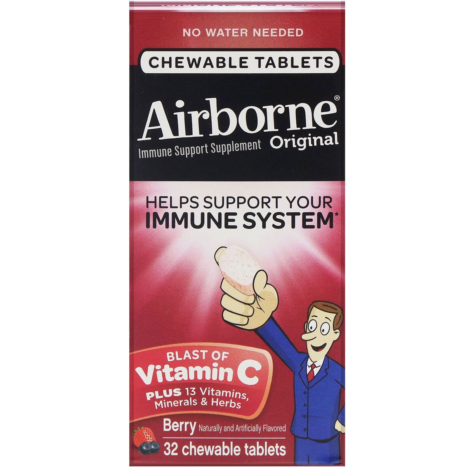 AirBorne, Original Immune Support Supplement, Berry, 32 Chewable Tablets